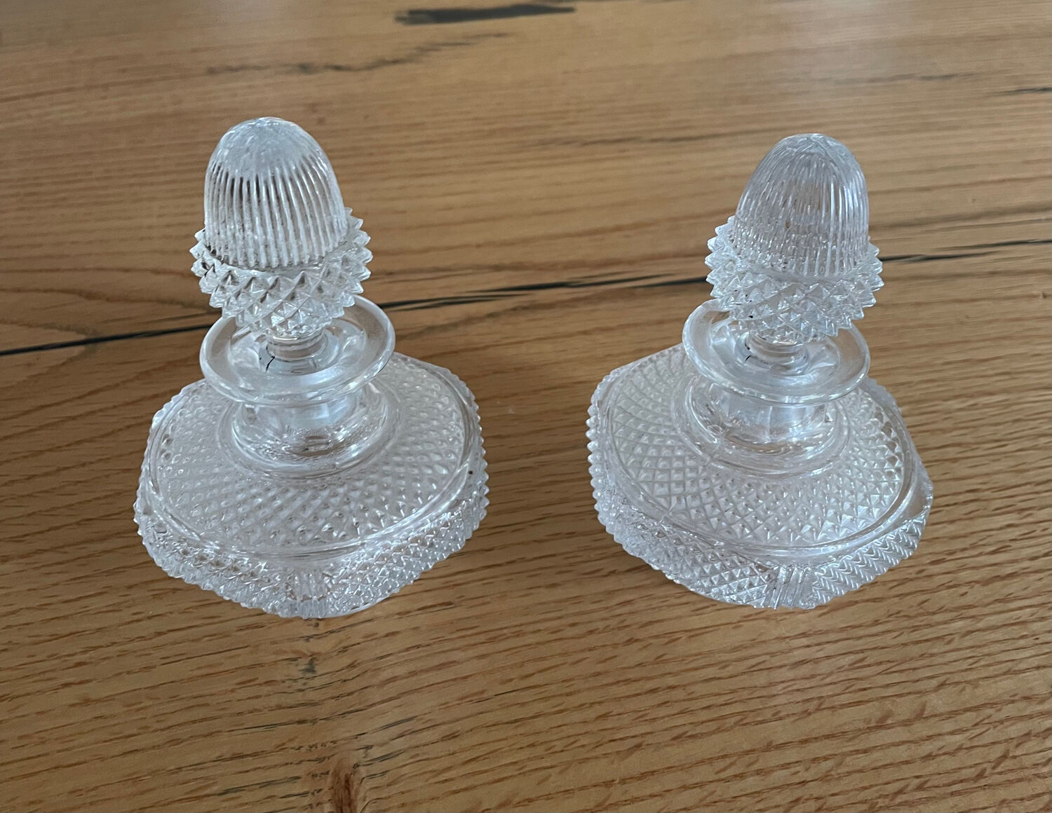 Pair of 19th-century Saint Louis perfume bottles