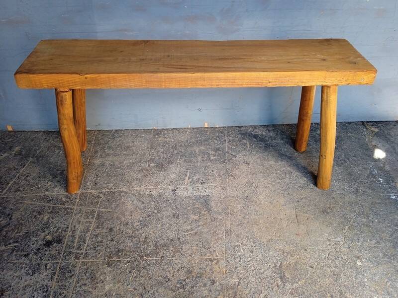Bench 100 cm old solid wood patinated