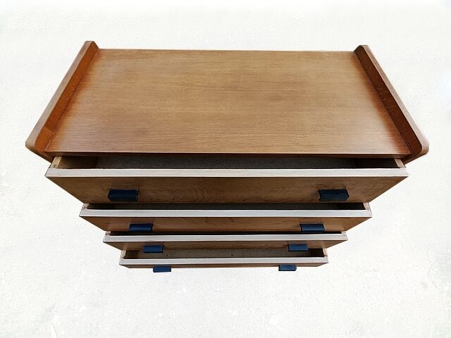 Vintage 1960s chest of drawers with compass legs