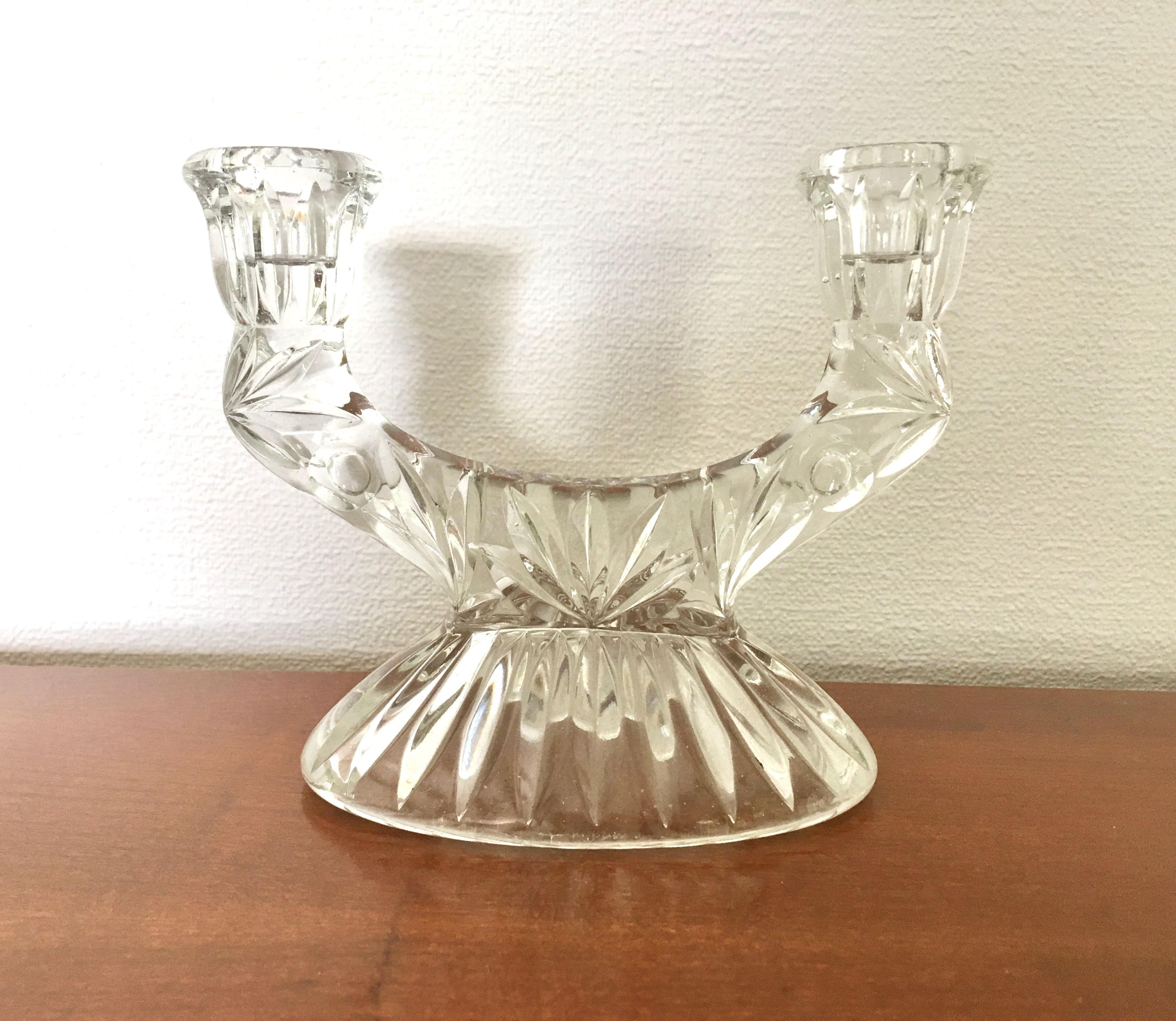 Pair of art deco candle holders