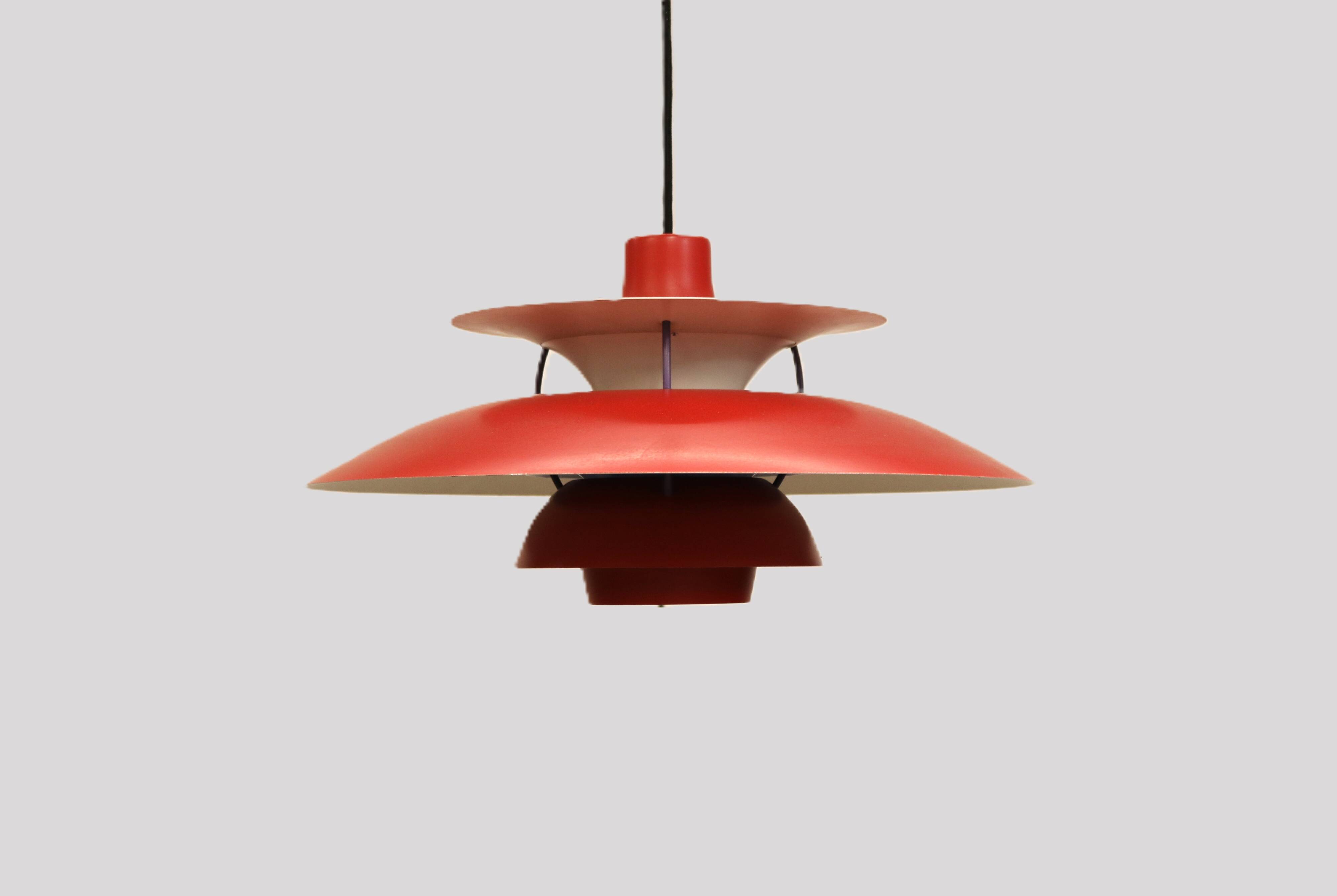 The genuine Danish item - PH5 pendant - original red colour - Louis Poulsen -