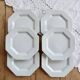 6 vintage octagonal pearl-edged porcelain dessert plates