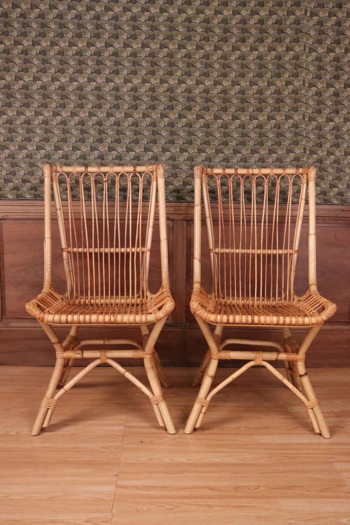 Pair of rattan chairs