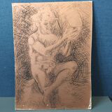Charcoal on coppered sheet