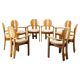 Set of 8 Czech Postmodern Pine Dining Armchairs, 1970s