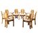 Set of 8 Czech Postmodern Pine Dining Armchairs, 1970s