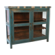 Old glazed sideboard in original blue patina Burmese teak