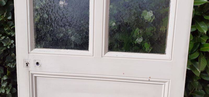 Communication door 1 translucent glass H233.5xL84.5cm old 20th century