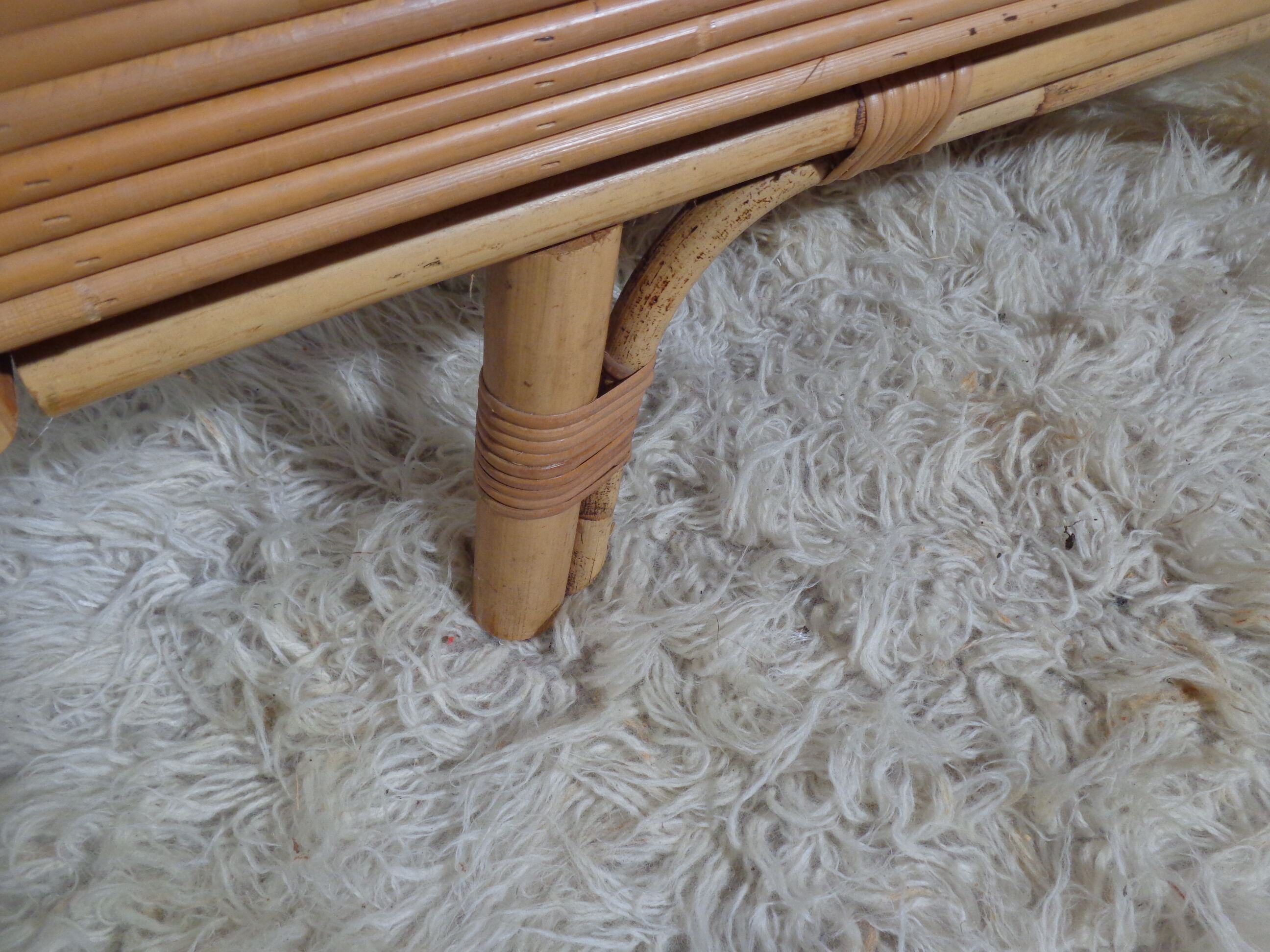 Bamboo and rattan chest of drawers  of the 60s