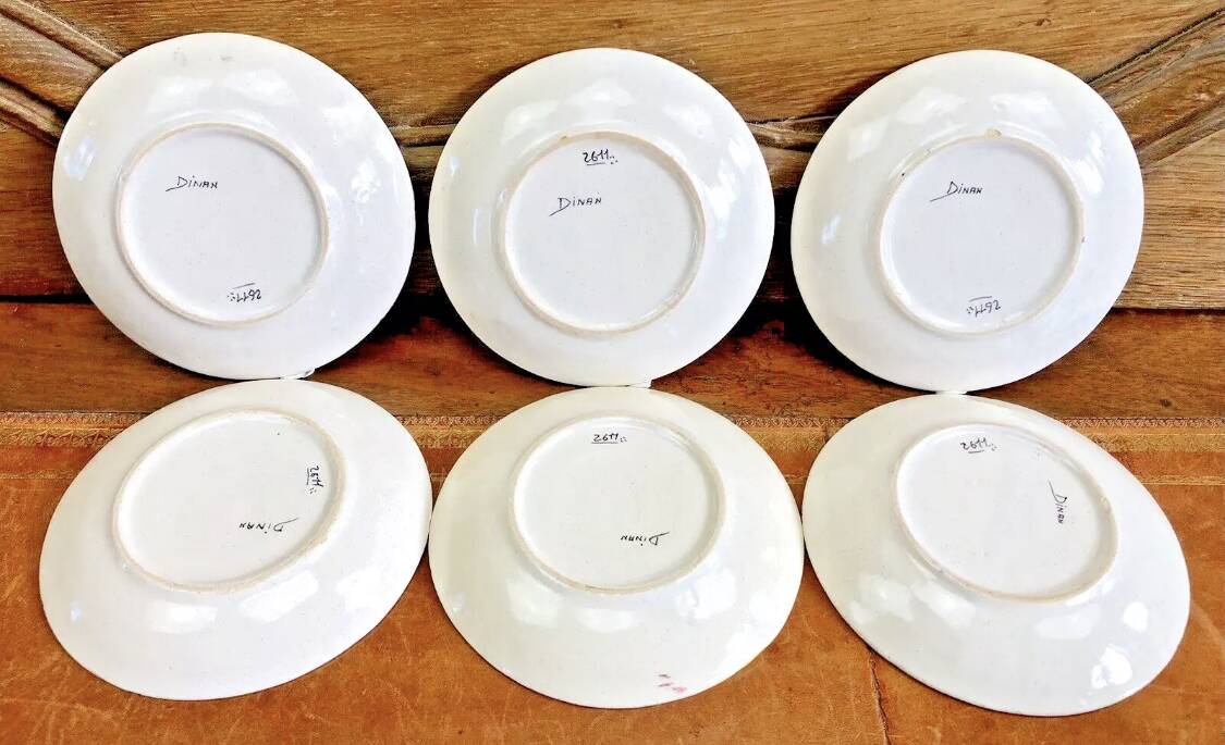 6 old Devres Fourmaintraux Rouen coffee cups Dinan model 19th century