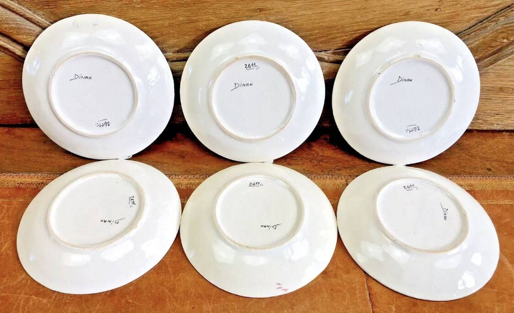 6 old Devres Fourmaintraux Rouen coffee cups Dinan model 19th century