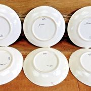 6 old Devres Fourmaintraux Rouen coffee cups Dinan model 19th century