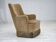 Fauteuil danois à dossier haut, années 1970, en velours vert clair.