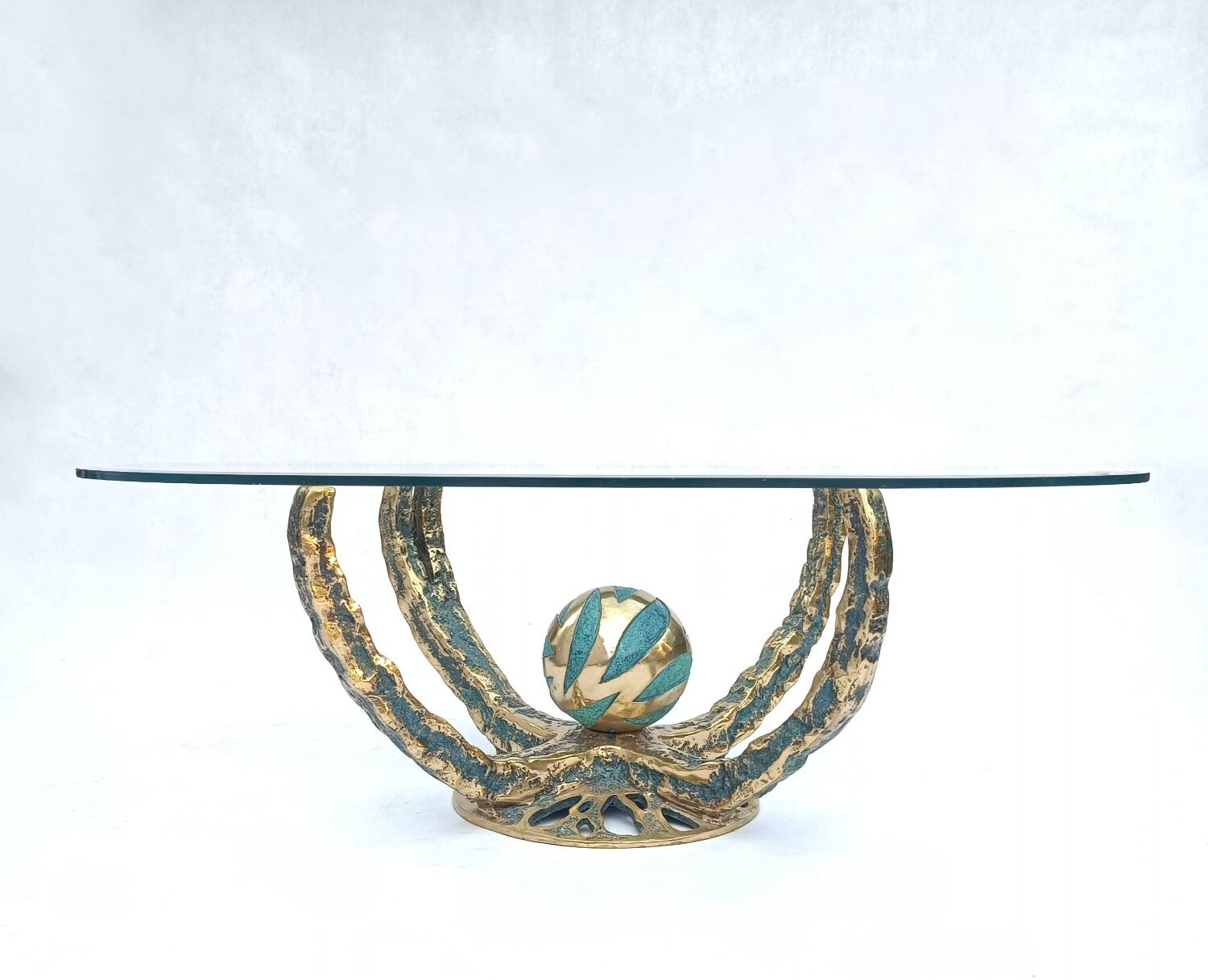 Table basse sculpturale vintage Octo par Henri Fernandez