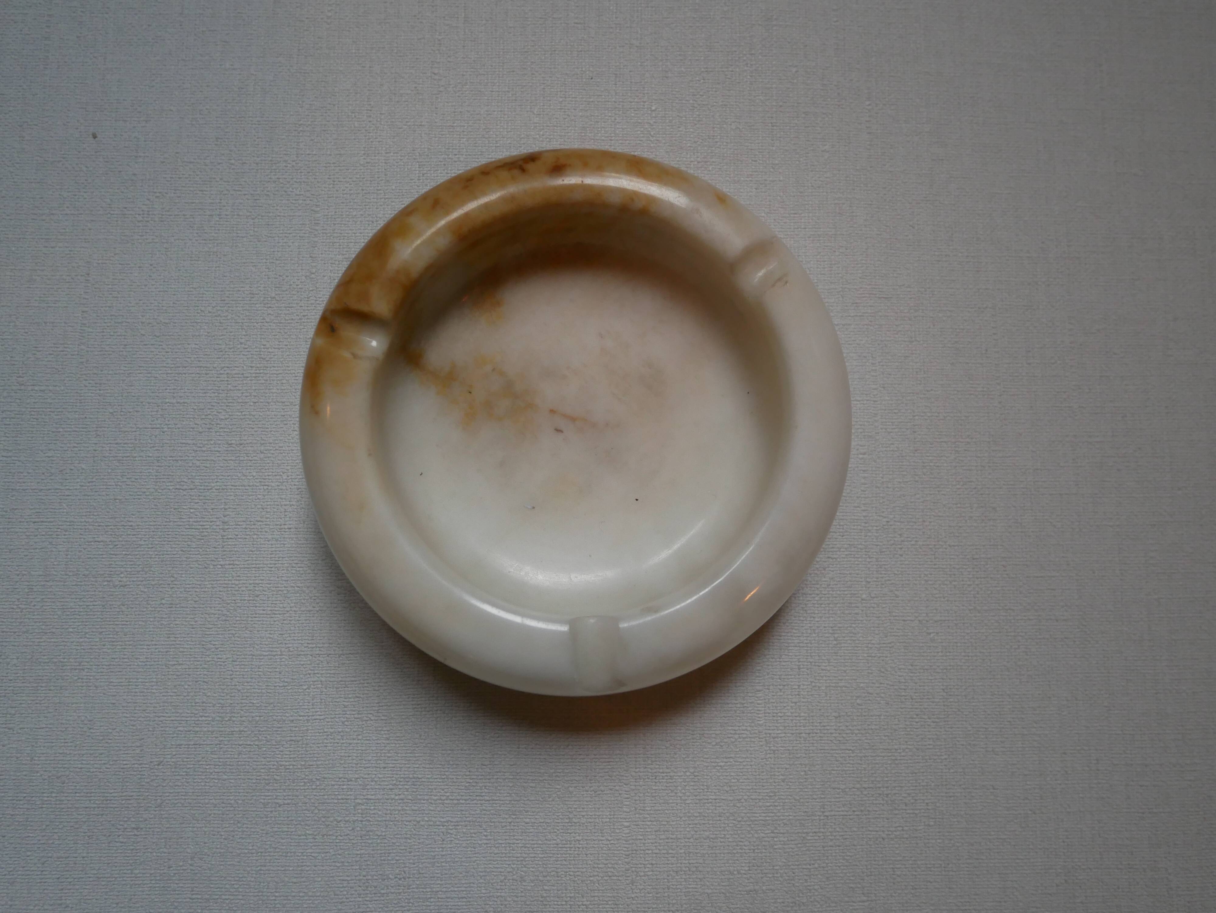 Vintage mineral stone ashtray, handcrafted country decoration