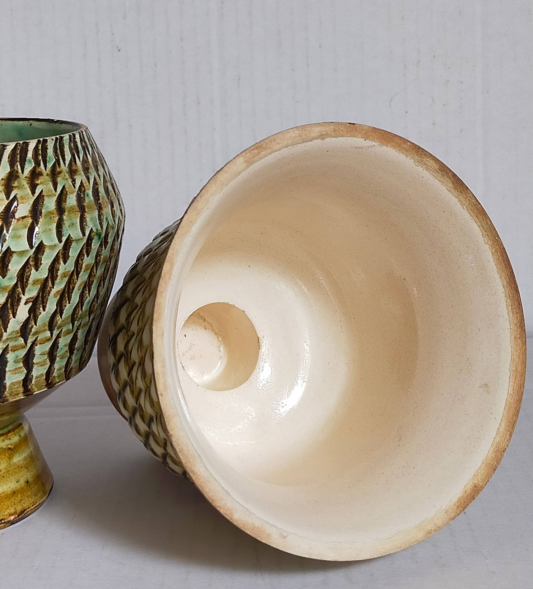 Duo of sacrificed ceramics Pottery by Pieter Groeneveldt 60s