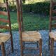Vintage mulched chairs with high oak backrests with turned legs