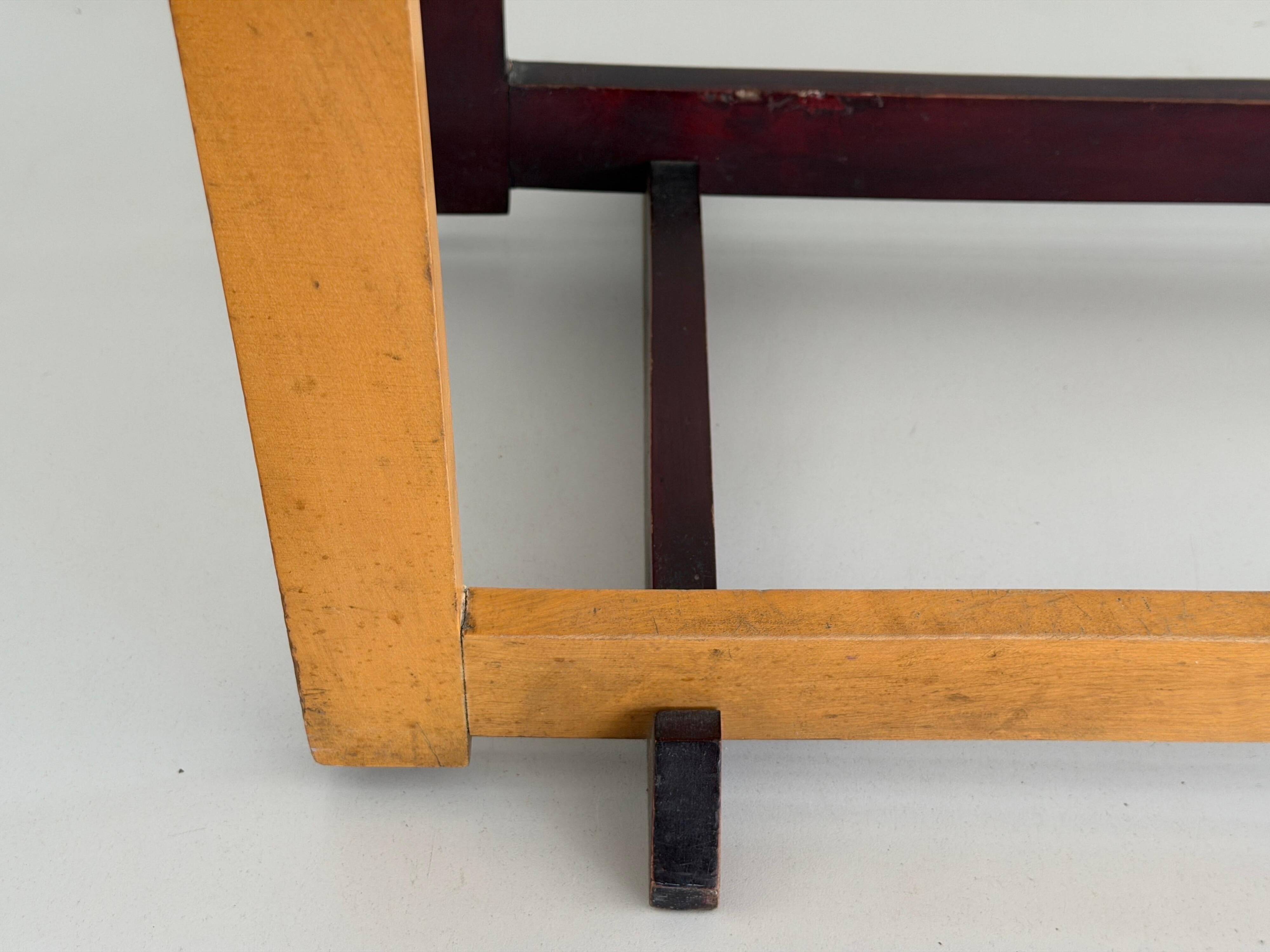 Mid-century Italian solid wood two-tone bench, 1950s, Italy