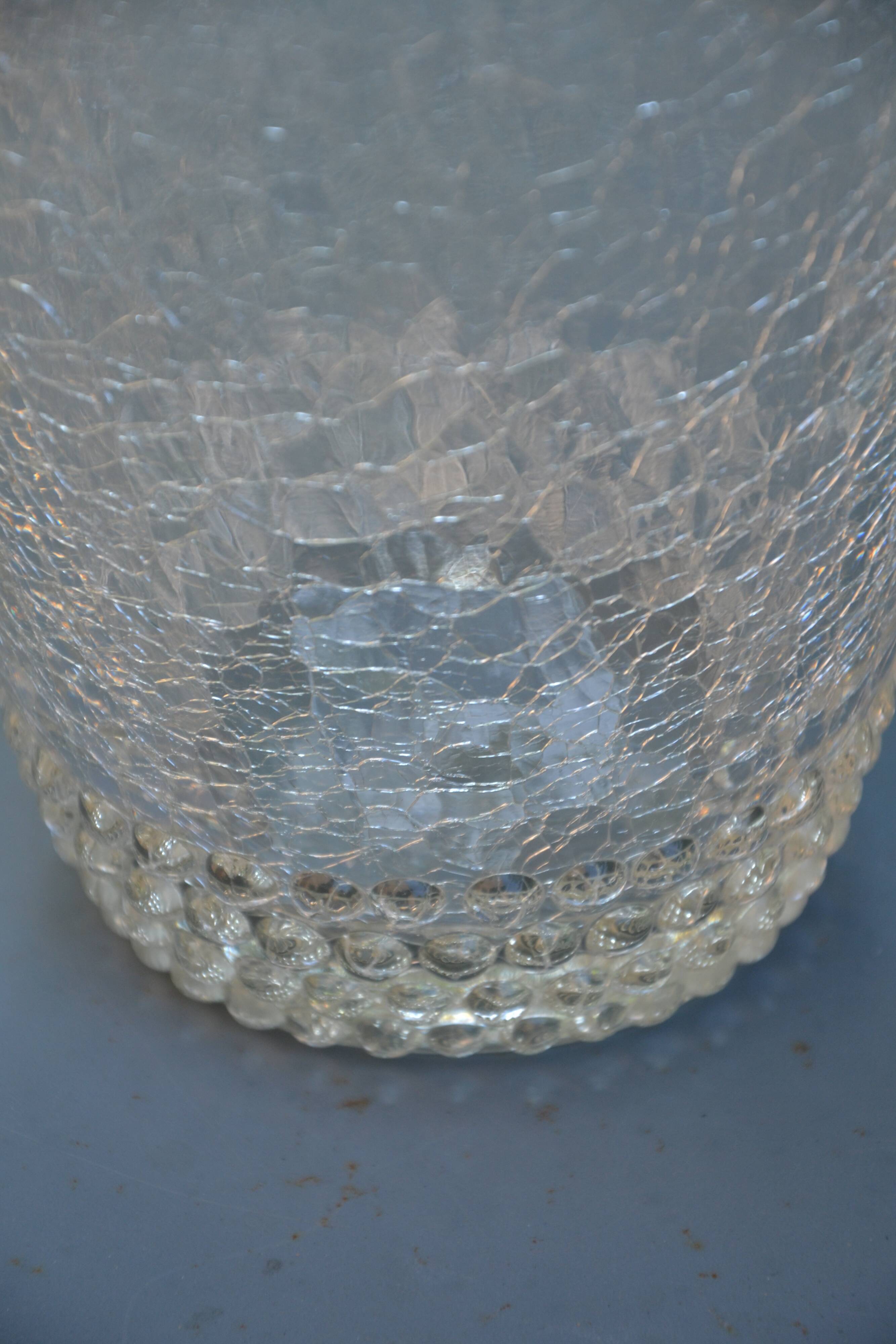 Special crackled glass pitcher with spikes