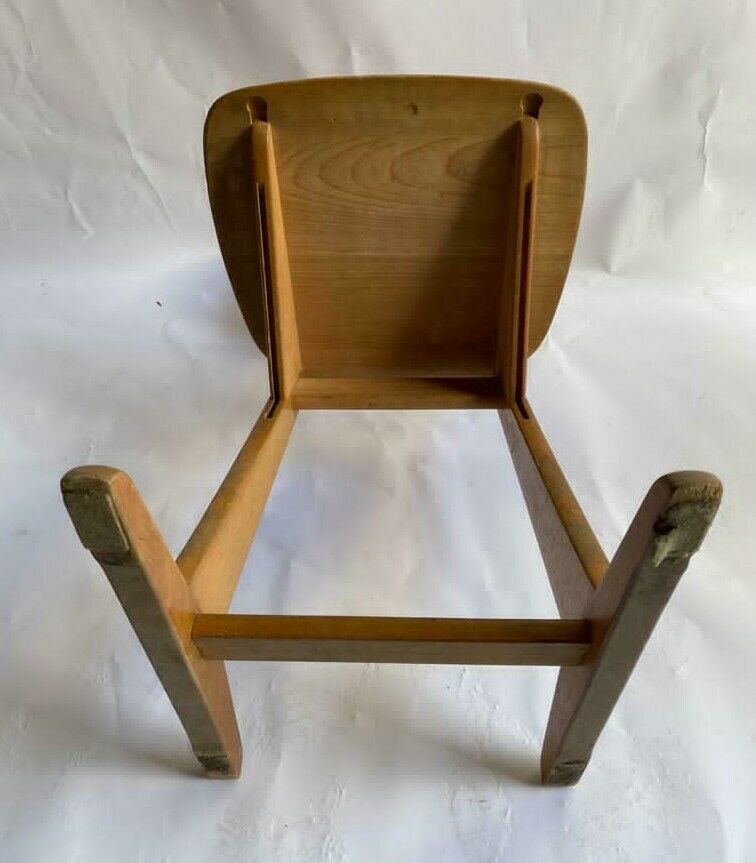 Suite of 6 chairs foot compass 1960 beautiful blond patina