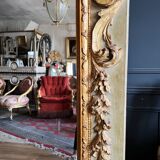 Italian mirror from the Napoleon III period in painted and gilded wood