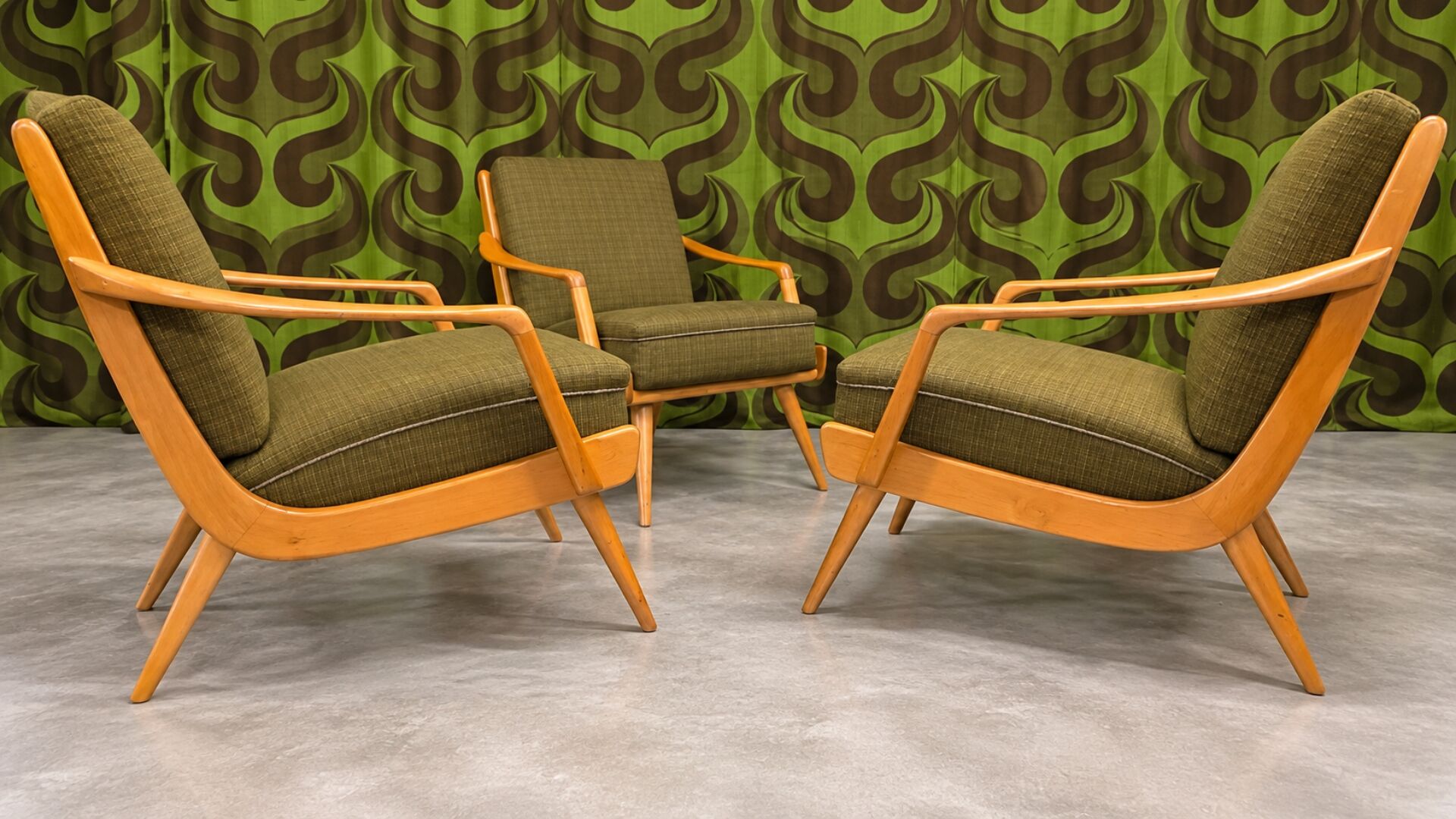 Scandinavian armchair trio – 1960s