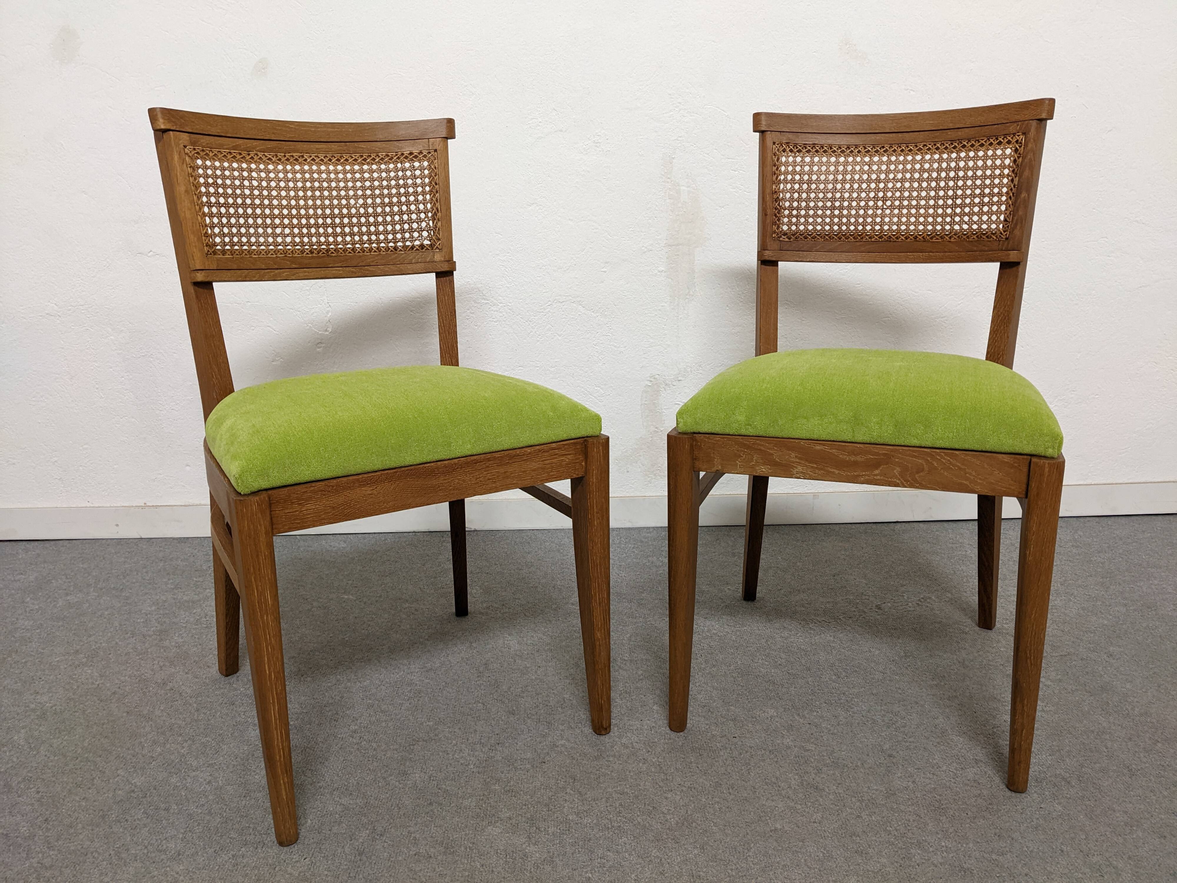 Paire de chaises cannées Art déco vers 1930