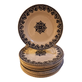 Set of 12 flat plates Terre de fer, Brienne model, HB&Cie manufacture, early twentieth century.