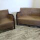 Bench seat and armchair in old rattan