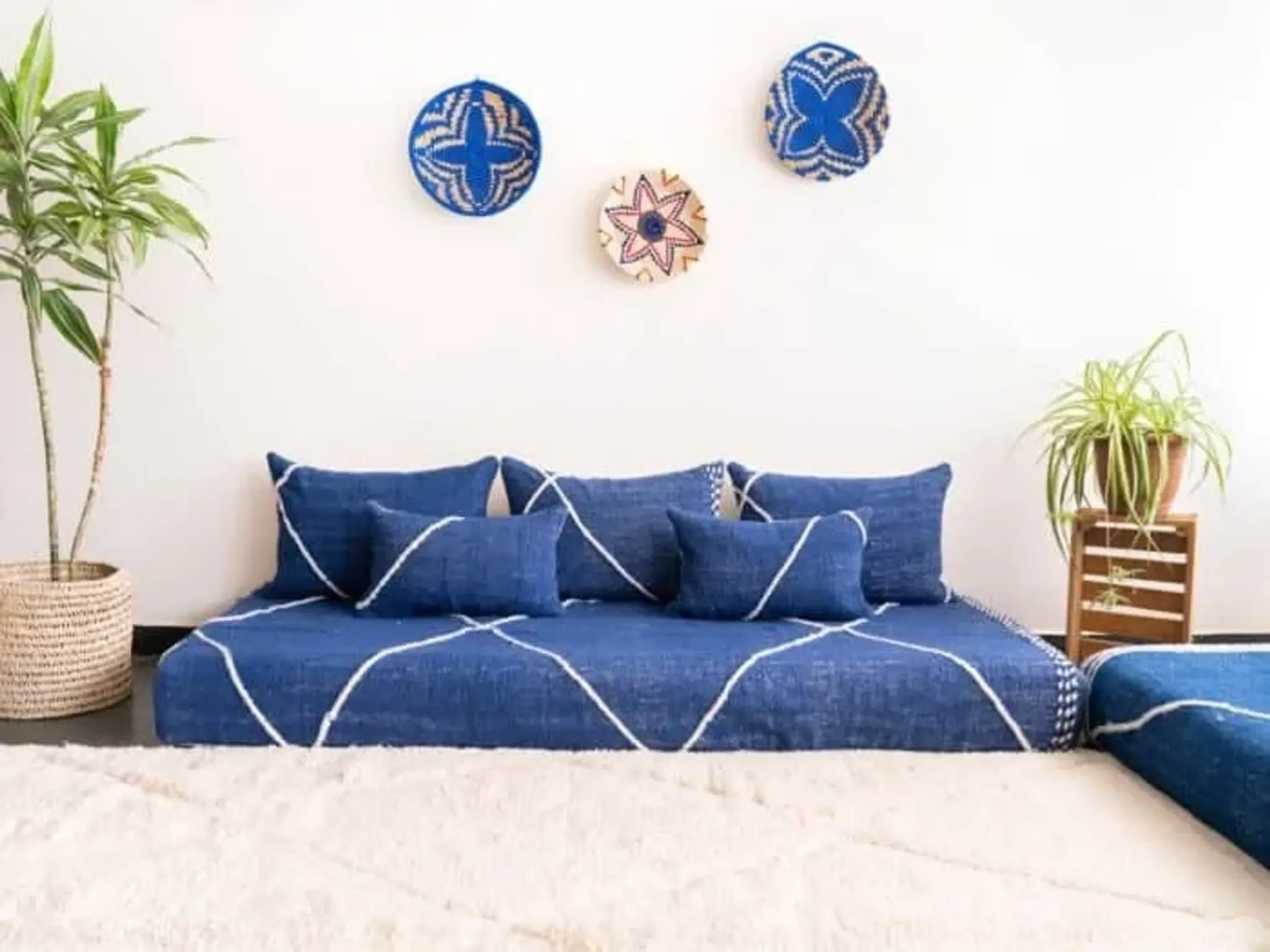 Tapis kilim marocain bleu