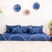 Tapis kilim marocain bleu