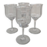 4 verres en cristal de baccarat, modèle Capri, vers 1970.