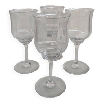 4 Baccarat crystal glasses, Capri model, circa 1970.