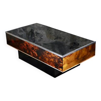 Tortoiseshell plexiglass coffee table, 1970s