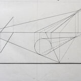 Old drawing - study of geometry - Ecole Royale Polytechnique 1824