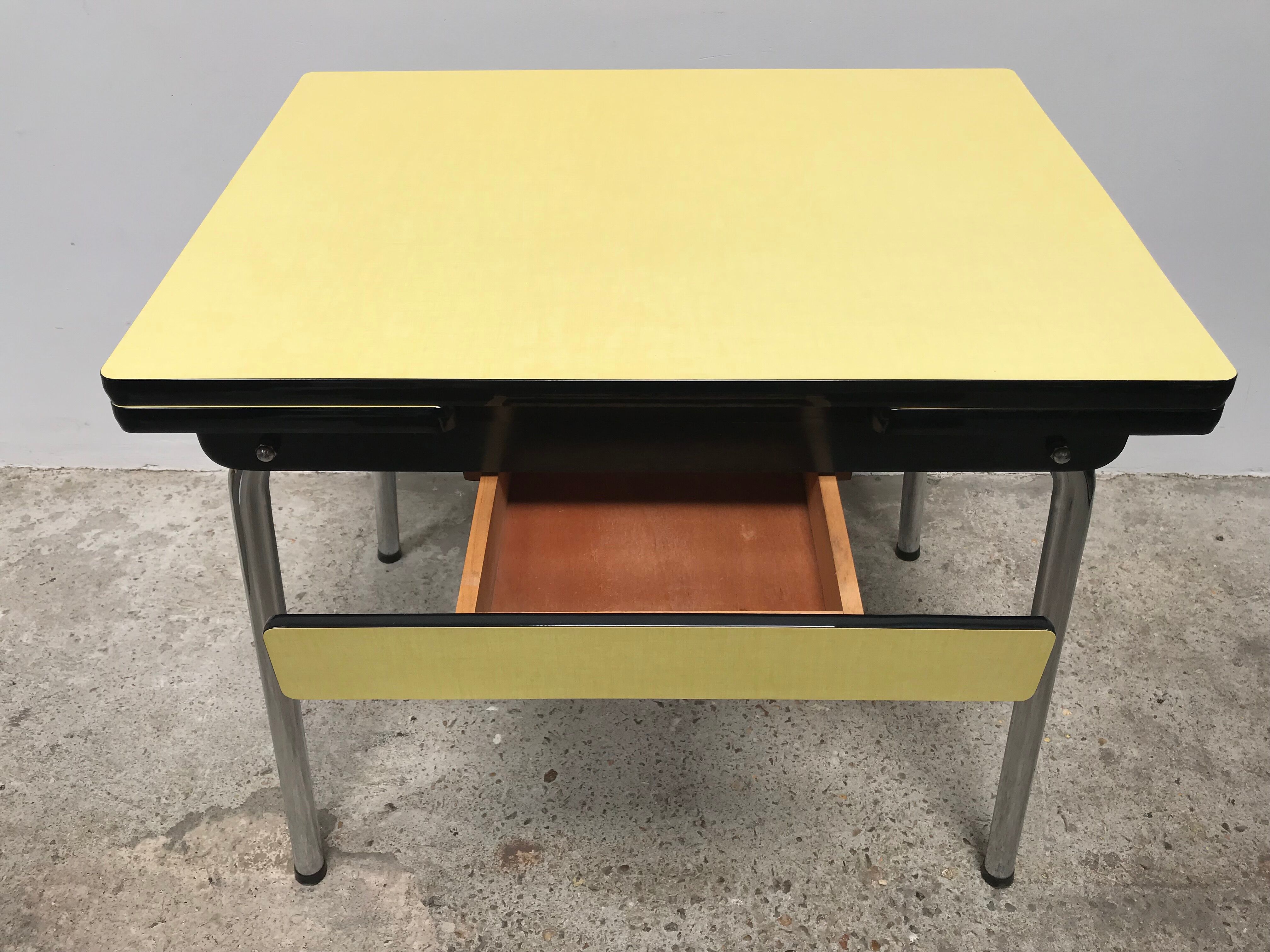 Yellow formica table