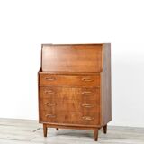 Bureau/armoire vintage en teck de style danois Jentique du milieu du sigle