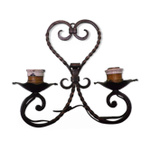 Real wrought iron wall sconce assembled and uns welded, porcelain and brass sleeves -1930/40