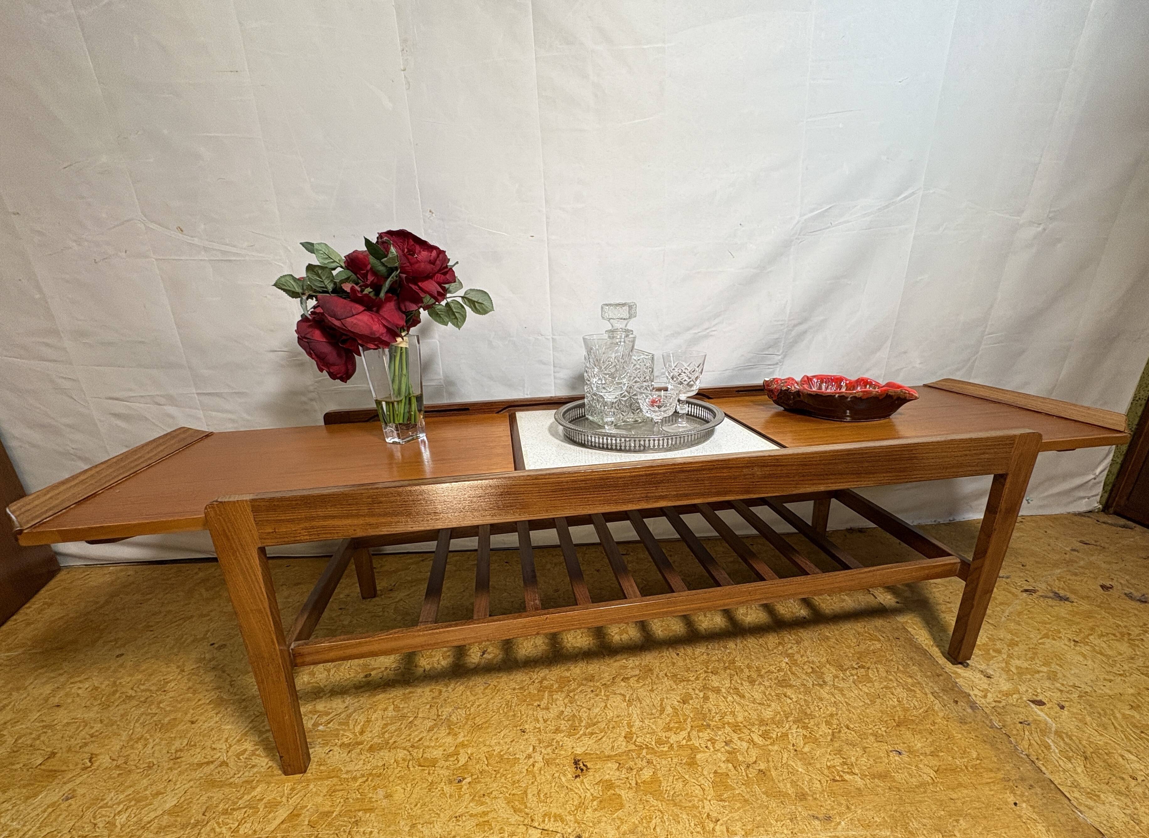 Table basse extensible en teck Remploy vintage | Années 60 | Style scandinave