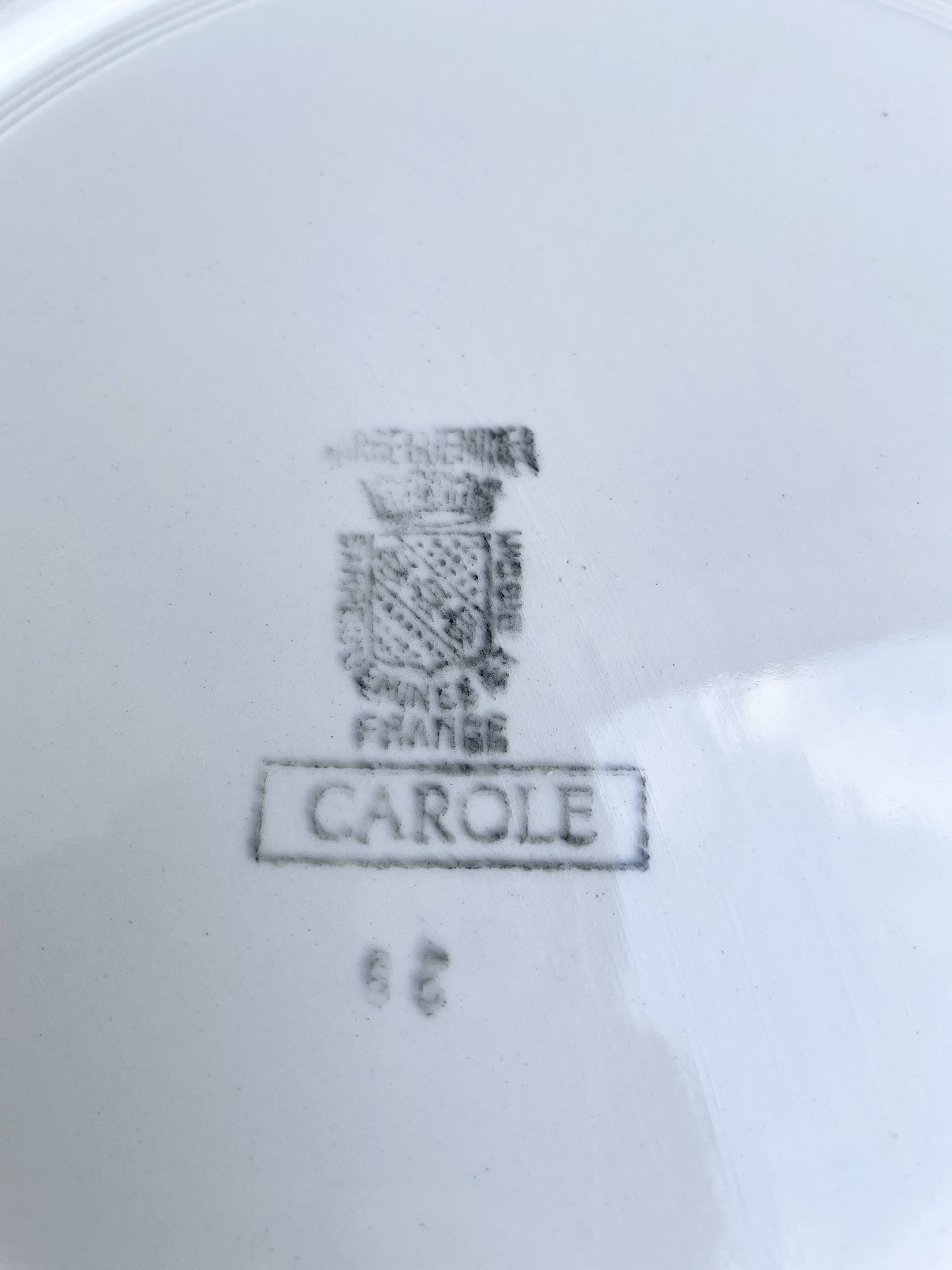 Plat creux Sarreguemines modèle Carole, décor floral et épi de blé