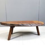 Brutalist tripod tree root coffee table, 1970s
