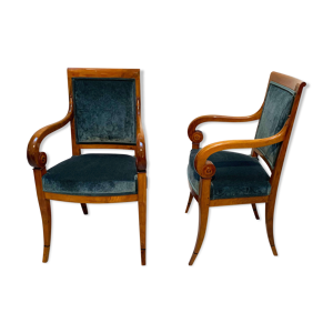 Paire de fauteuils néoclassiques, - velours