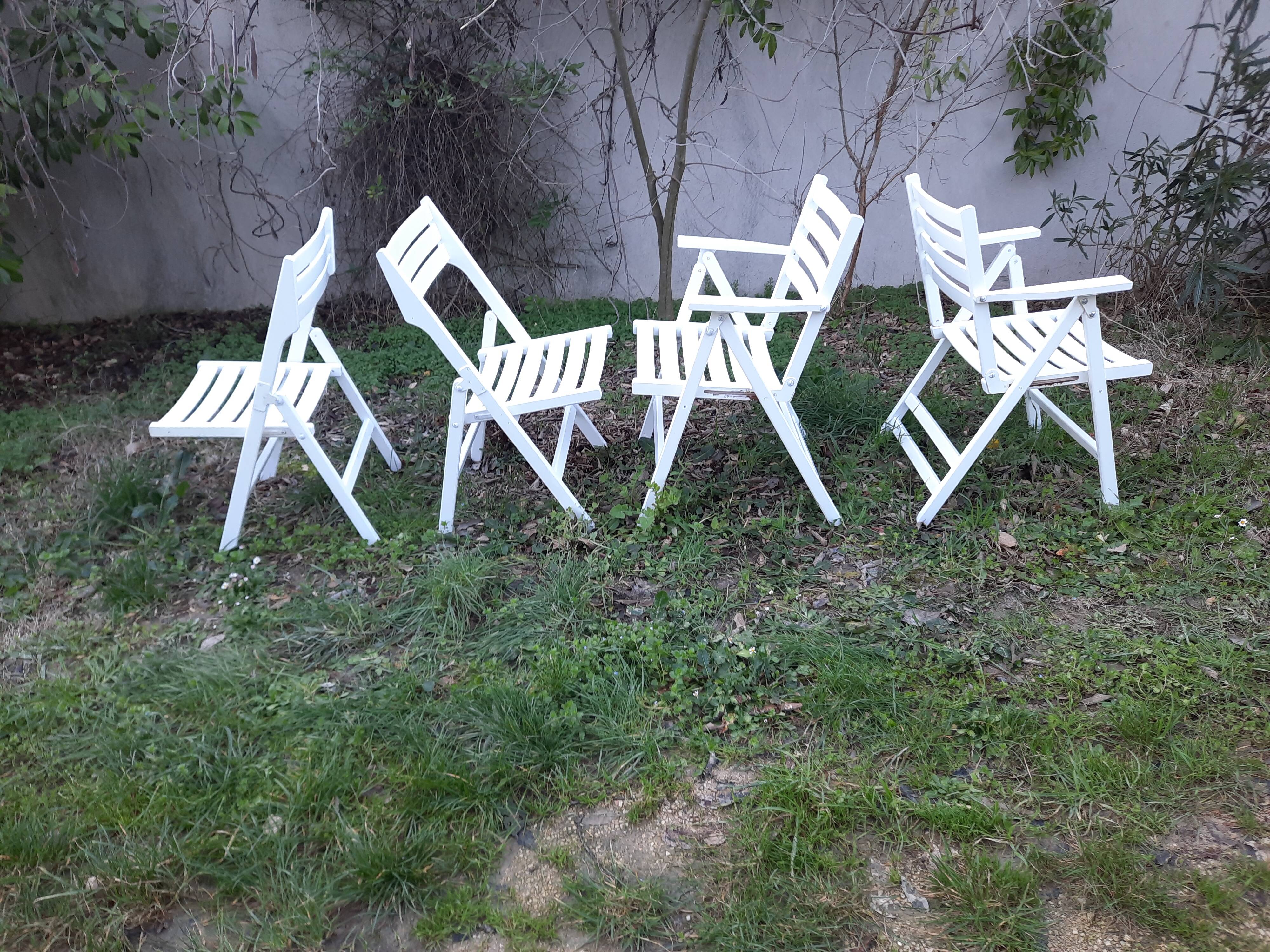 Sièges de jardin vintage en bois