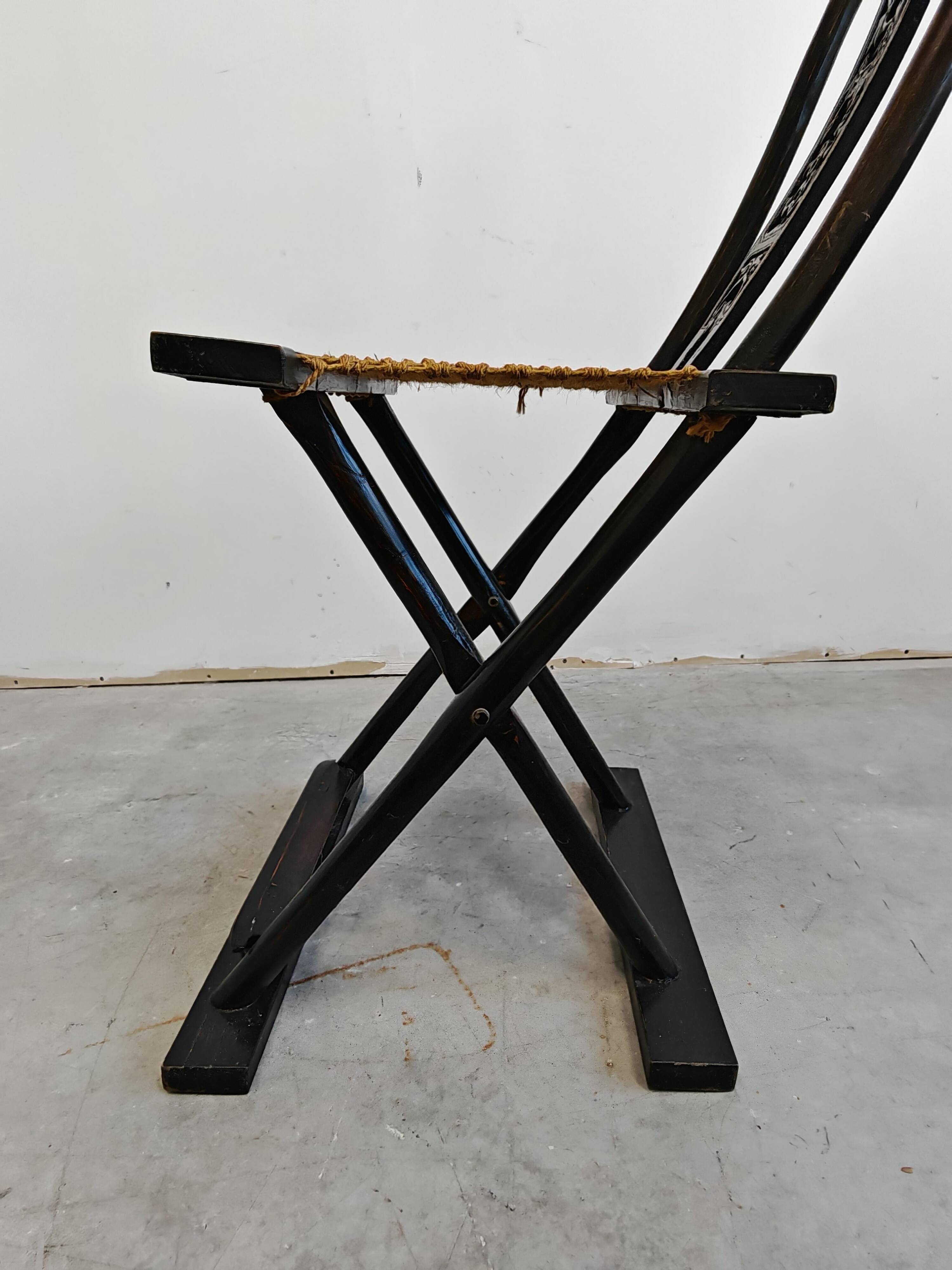 Pair of antique folding chairs Mare, China, circa 1880
