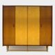 Vintage mid century modern 4-door design Wardrobe in Maple and Teak, 1950s