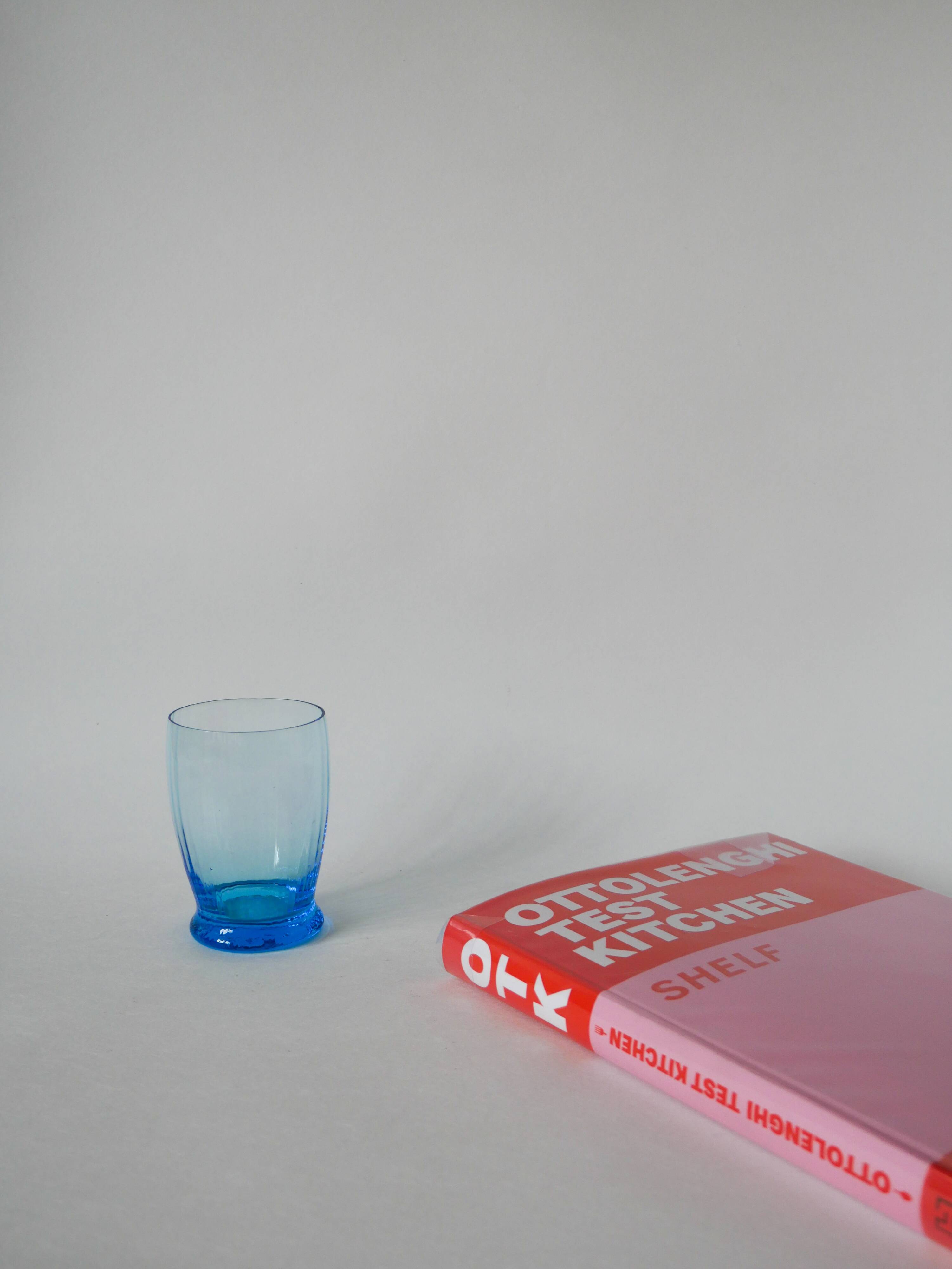 set of 4 art deco turquoise water glasses 1930