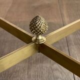 Neoclassical style round coffee table in brass with a white Carrara marble top from Jansen