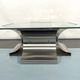Coffee table in brushed steel 1970
