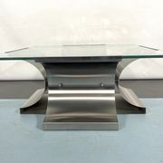 Coffee table in brushed steel 1970