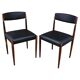 Paire de chaises salle à manger MCM palissandre cuir Danemark 1960